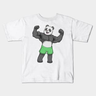 Panda as Bodybuilder at Bodybuilding Kids T-Shirt